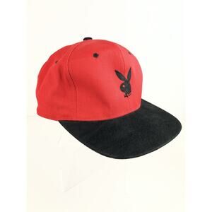 Vintage 90s Red And Black Playboy Logo Hat